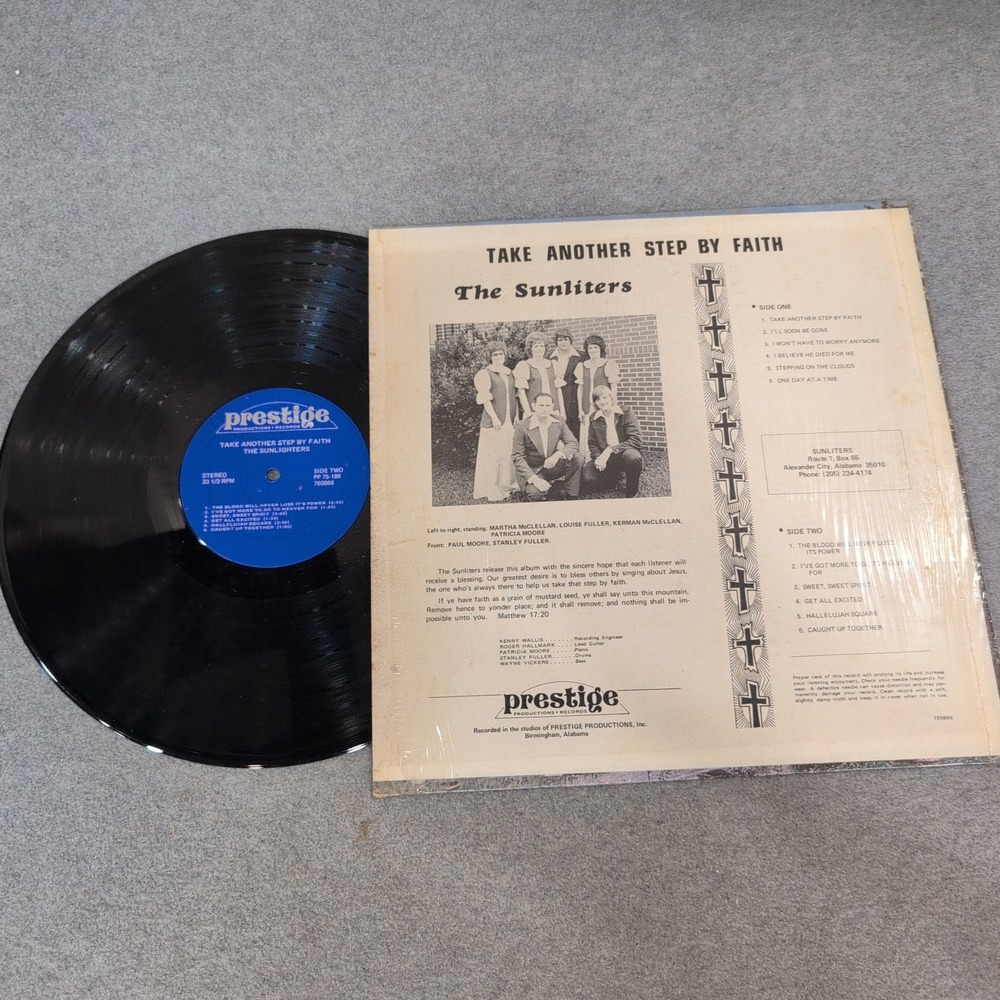 The Sunliters Take Another Step By Faith Vinyl LP Gospel Prestige Records - Picture 2 of 2